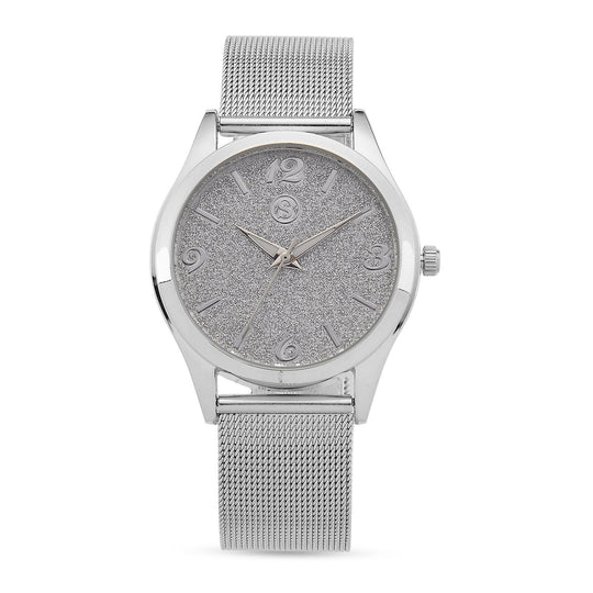 STRADA Stardust Zifferblattuhr mit japanischem Uhrwerk und schwarzfarbenem 316L Edelstahl -Mesh-Armband