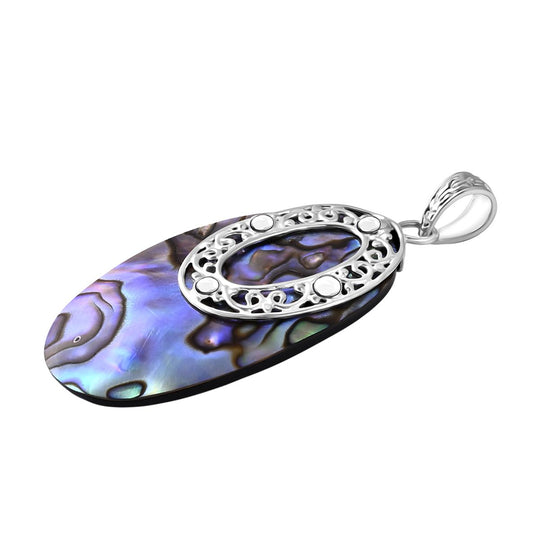 Abalone Muschel Anhänger 925 Silber ca. 0,01 ct.