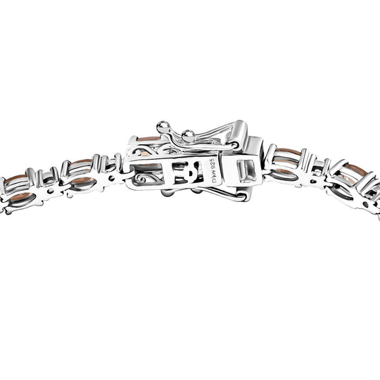 D'Joy AA Andalusit, Weißer Zirkon Armband ca. 20 cm 925 Silber rhodiniert ca. 7,51 ct.