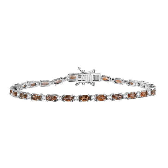 D'Joy AA Andalusit, Weißer Zirkon Armband ca. 20 cm 925 Silber rhodiniert ca. 7,51 ct.