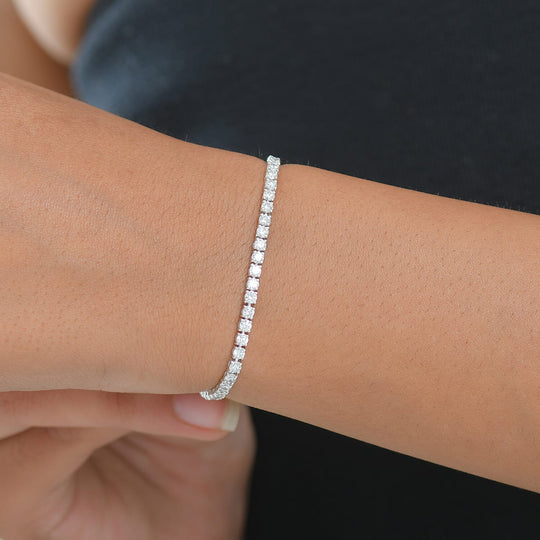 D'Joy Lab Grown Diamant SI-GH Armband ca. 18.5 cm 925 Silber Rhodiniert ca. 4,00 ct.