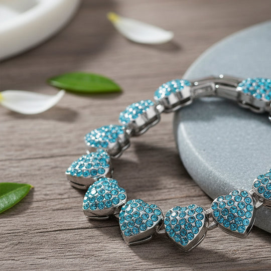 Blau Kristall Armband ca. 19 cm Standard
