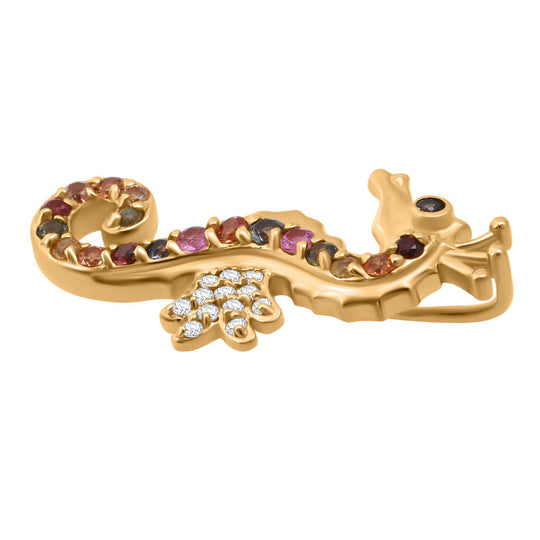 D'Joy AA Mehrfarbig Saphir Anhänger 925 Silber 750 Gelbgold Vermeil ca. 0,47 ct.