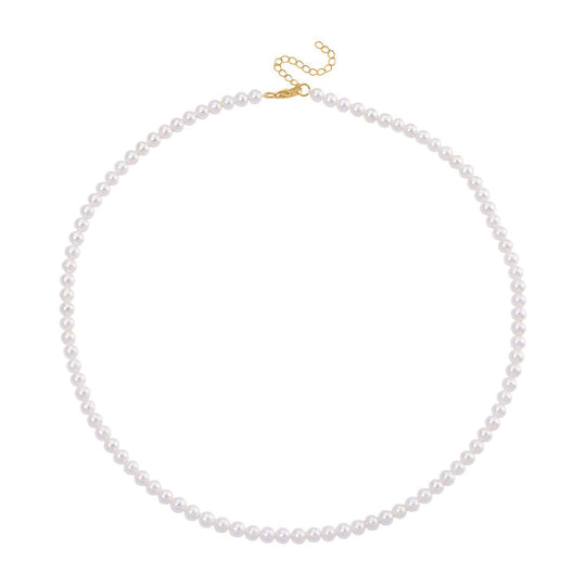 D'Joy AAA Weiße Süßwasser Perle (5-6 mm) Halskette ca. 50 cm 925 Silber rhodiniert