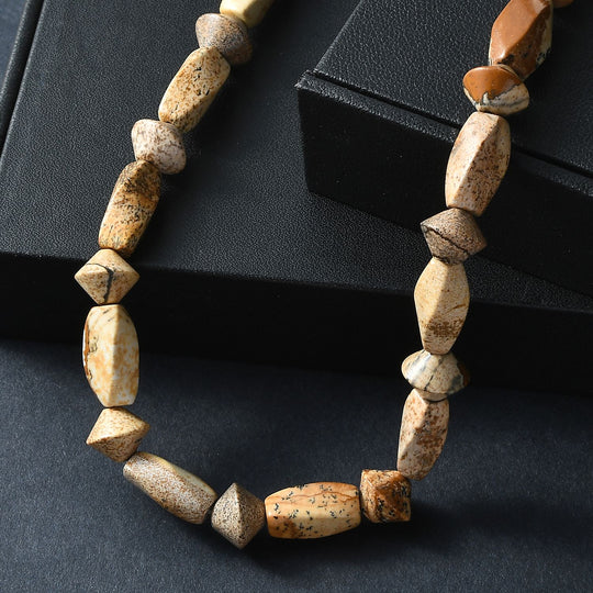 Bild Jasper Halskette ca. 45 cm Nickelfreies Messing platiniert ca. 195.00 ct