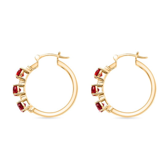 D'joy Lab Grown Padparadscha-Saphir Ohrringe 925 Silber 750 Gelbgold Vermeil ca. 4.48 ct