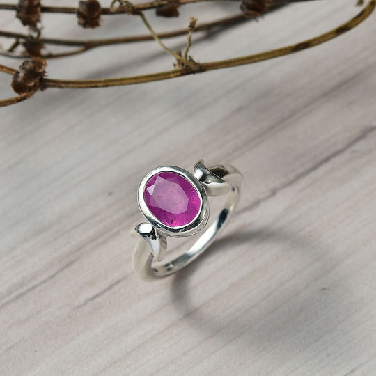 D'Joy Ilakaka Rosa Saphir (Fissure gefüllt) Ring 925 Silber rhodiniert (Größe 18.00) ca. 3,82 ct