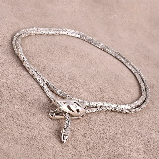 D'Joy Royal Bali - Bourbudur mit Drachen Halskette, ca. 60 cm 925 Silber ca. 30,98g