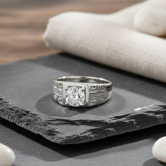RADIANTA GRA zertifiziert Moissanit (D-VVS) Ring 925 Silber rhodiniert (Größe 21.00) ca. 0.24 ct