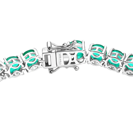 D'Joy Smaragd-Quarz Triplette Armband ca. 19 cm 925 Silber rhodiniert ca. 32,46 ct.