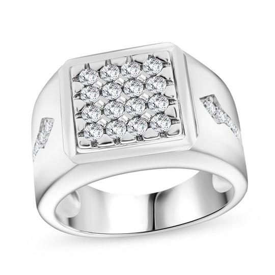 Lustro Stella Weißer Zirkonia Ring 925 Silber rhodiniert (Größe 19.00)