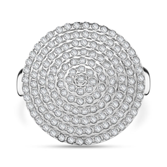 LUSTRO STELLA - Weißer Zirkonia Ring 925 Silber rhodiniert (Größe 19.00)