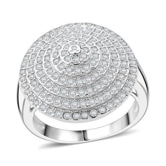 Lustro Stella Weißer Zirkonia Ring 925 Silber rhodiniert (Größe 17.00)