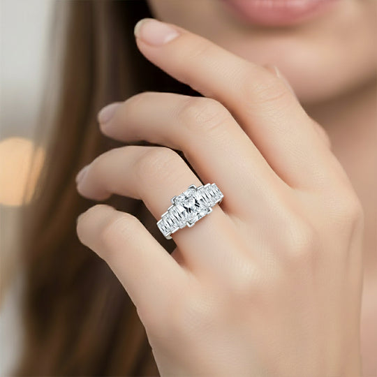 Lustro Stella Weißer Zirkonia Ring 925 Silber rhodiniert (Größe 18.00)