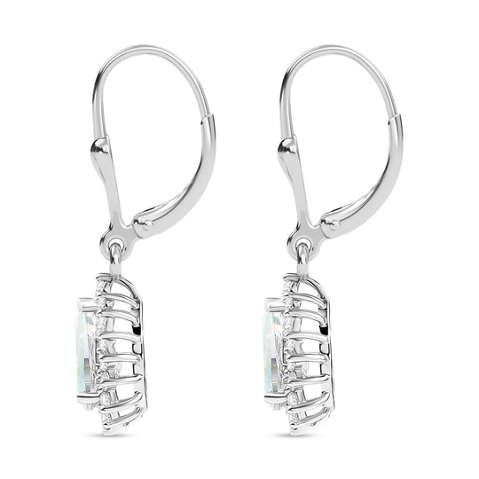 D'Joy Merkur mystischer Topas, Weißer Zirkon Ohrringe 925 Silber platiniert ca. 2.42 ct