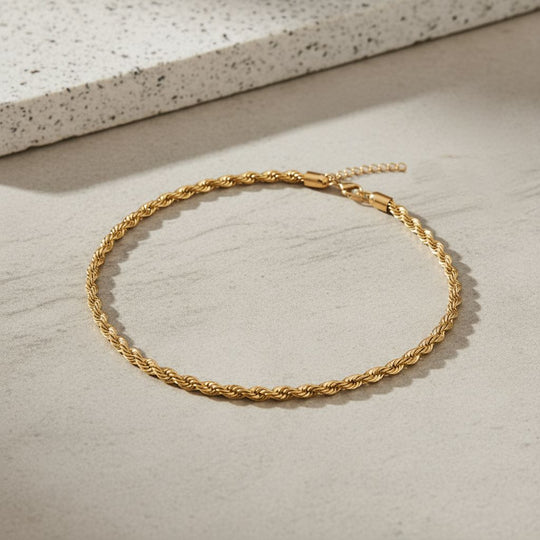 Kordelkette, 316L Edelstahl, ca. 50 cm, Goldfarben