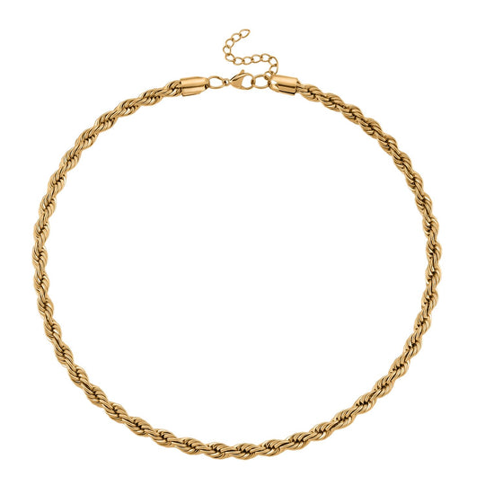 Kordelkette, 316L Edelstahl, ca. 50 cm, Goldfarben