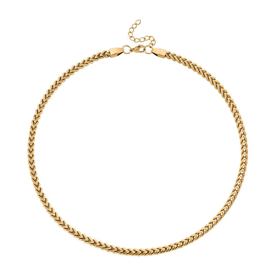 DESIGNER INSPIRIERT 3D Spiga Collier, ca. 50 cm, 316L Edelstahl -goldfarben