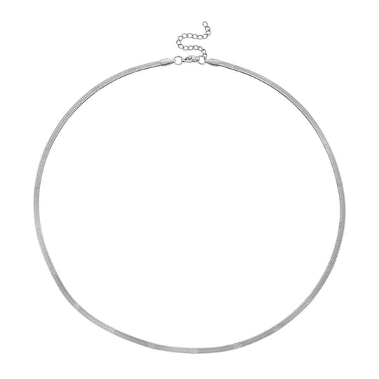 Designer-inspiriert Fischgrät Halskette ca. 50 cm, 316L Edelstahl ca. 7,10g, Silberfarben