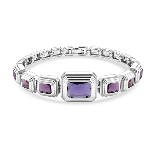Lila Zirkonia Armband ca. 19 cm Nickelfreies Messing 6.00 ct
