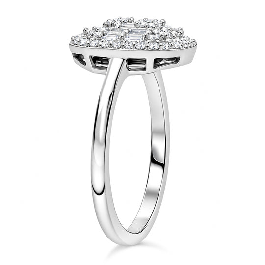 LUXURIANT SI-GH Labor Diamant Ring, 925 Silber rhodiniert - 0,50 ct.
