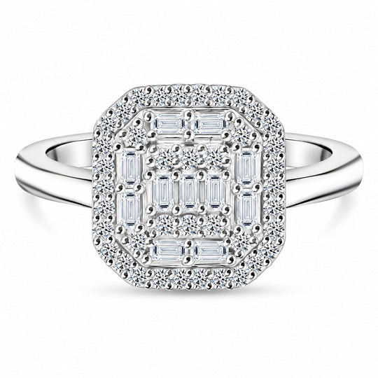 LUXURIANT SI-GH Labor Diamant Ring, 925 Silber rhodiniert - 0,50 ct.