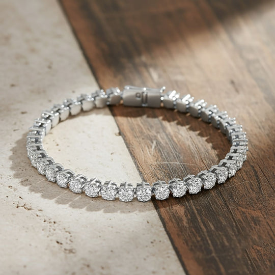 D'Joy Moissanit Armband ca. 20 cm 925 Silber rhodiniert ca. 10.57 ct