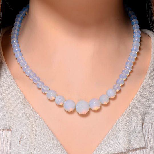 Opalite Halskette Flexibles 316L Edelstahl gelb vergoldet (7-8 Werktage Lieferzeit) ca. 200.00 ct