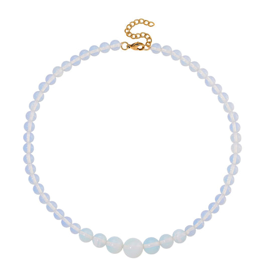 Opalite Halskette Flexibles 316L Edelstahl gelb vergoldet (7-8 Werktage Lieferzeit) ca. 200.00 ct