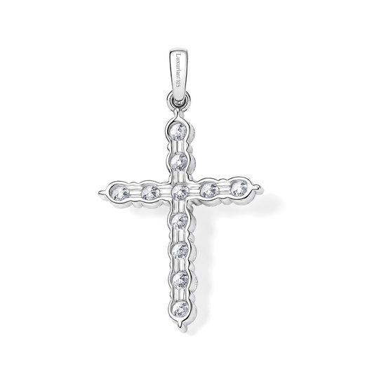 LUXURIANT SI-GH Labor Diamant Kreuz Anhänger in 585 Weißgold - 0,50 ct.