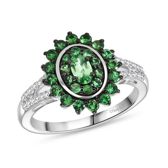 D'Joy AA Tsavorite Granat Ring 925 Silber rhodiniert (Größe 20.00) ca. 1,07 ct