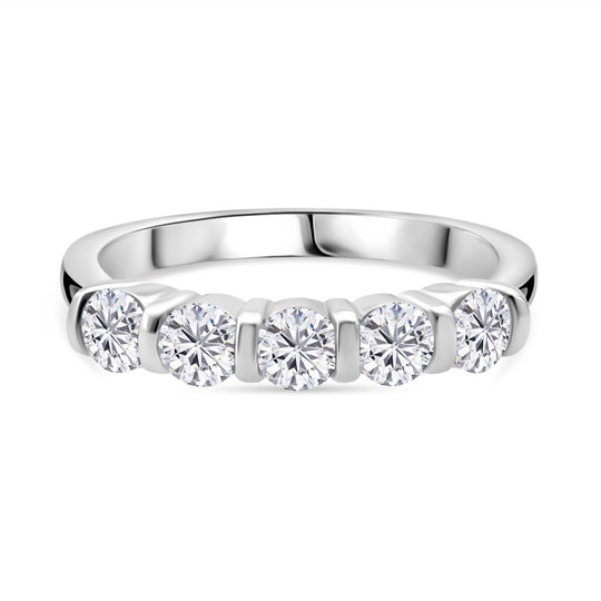 LUSTRO STELLA - Weißer Zirkonia Ring 925 Silber rhodiniert (Größe 20.00)