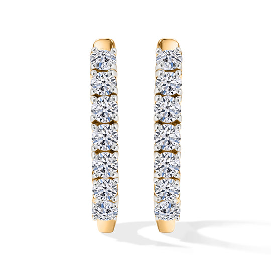 LUXURIANT 1 ct. SI-GH Labor Diamant Ohrringe, 925 Silber 750 Gelbgold Vermeil