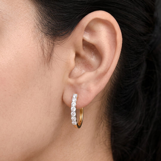 LUXURIANT DIAMOND - Lab Grown Diamant SI-GH Ohrringe 925 Silber 750 Gelbgold Vermeil ca. 1,00 ct