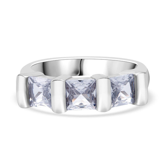 LUSTRO STELLA - Weißer Zirkonia Ring 925 Silber rhodiniert (Größe 18.00)
