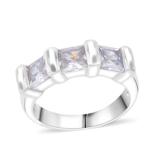 LUSTRO STELLA - Weißer Zirkonia Ring 925 Silber rhodiniert (Größe 18.00)