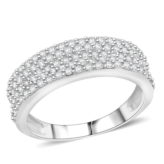 Lustro Stella Weißer Zirkonia Ring 925 Silber rhodiniert (Größe 17.00)