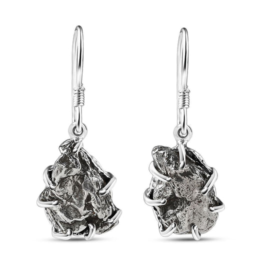 D'Joy Muonionalusta Meteorit Ohrringe 925 Silber rhodiniert ca. 31.76 ct