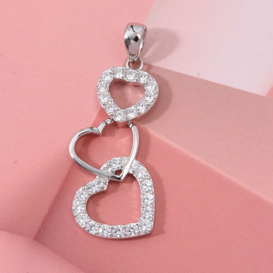 Lustro Stella Weißer Zirkonia Anhänger 925 Silber rhodiniert