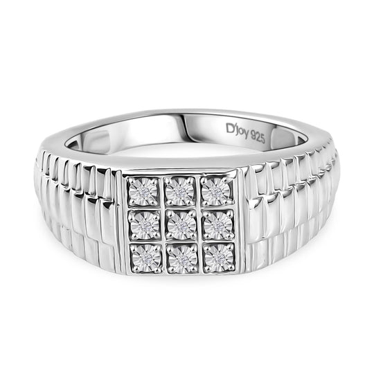 MÜNCHEN CLOSE OUT - D'Joy Weißer Diamant Ring 925 Silber rhodiniert (Größe 21.00)