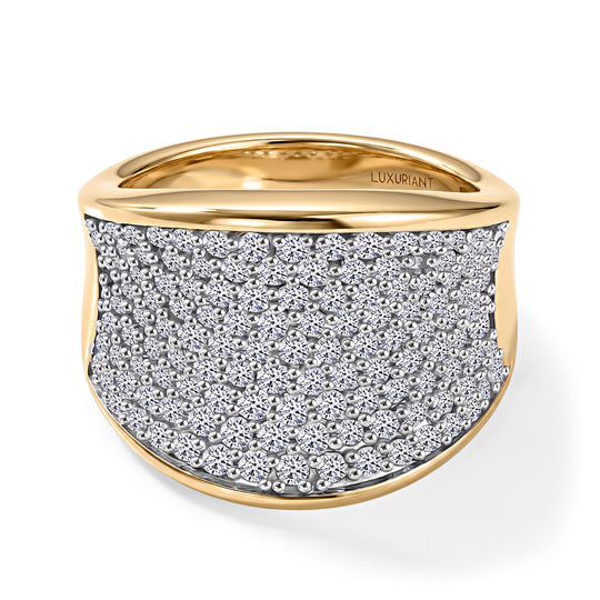 LUXURIANT DIAMANT - Lab Grown Diamant SI-GH SGL zertifiziert Ring 925 Silber 750 Gelbgold Vermeil (Größe 17.00) ca. 1,50 ct