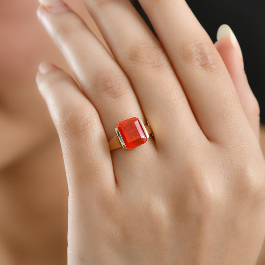 EXKLUSIVES ANGEBOT LUXORO AAAA Blaze Feueropal Ring 585 Gold (Größe 20.00) ca. 2.12 ct