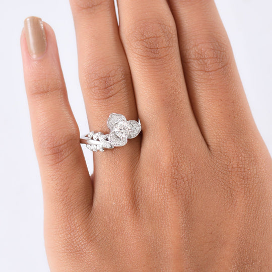 D'Joy Moissanit Ring 925 Silber rhodiniert (Größe 18.00) ca. 0.68 ct