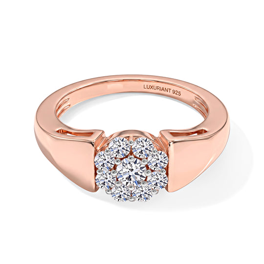 LUXURIANT SI-GH Labor Diamant Ring, 925 Silber rhodiniert - 0,50 ct.