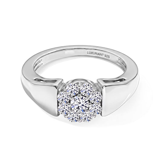 LUXURIANT SI-GH Labor Diamant Ring, 925 Silber rhodiniert - 0,50 ct.
