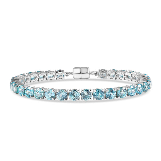 D'Joy AAA Blauer Zirkon Armband ca. 19 cm 925 Silber rhodiniert ca. 33.95 ct