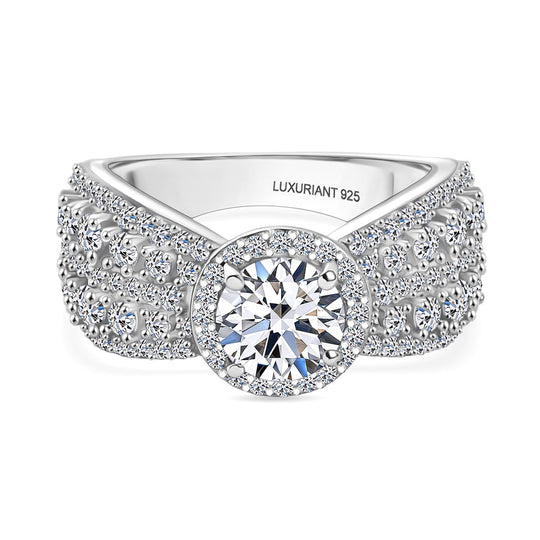 LUXURIANT DIAMOND - Lab Grown Diamant Ring 925 Silber Rhodiniert (Größe 15.50) ca. 2,08 ct