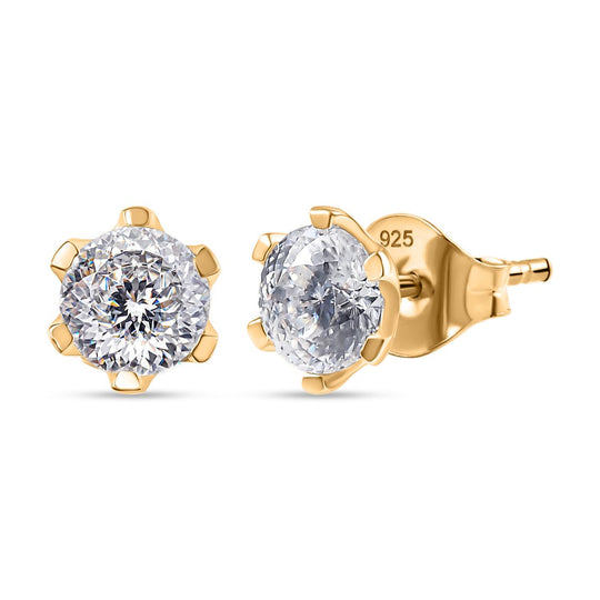 D'Joy 161 Facettiert Moissanit Ohrringe 925 Silber 750 Roségold Vermeil ca. 1.75 ct