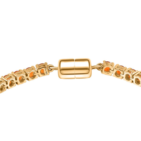 D'Joy AAA Blaze Feueropal Armband ca. 20 cm 925 Silber 750 Gelbgold Vermeil ca. 7,17 ct.