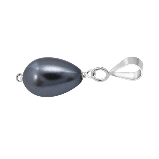 Pfau Muschelkernperle (12X8 mm) Anhänger 925 Silber